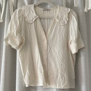 Madewell Cream Linen Top Size Small